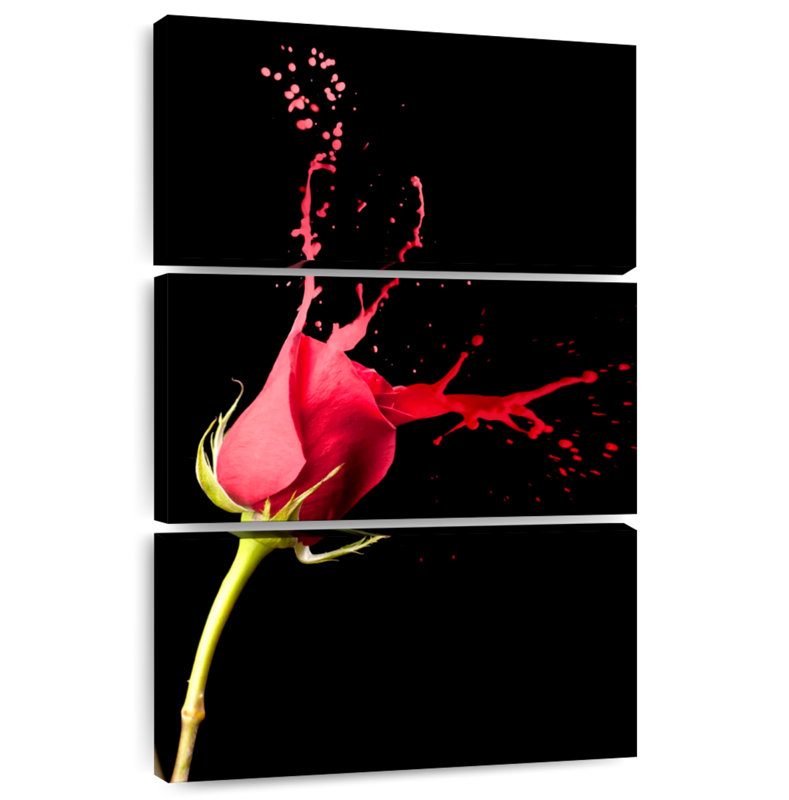 Harnek Red Rose Splash, 74" H x 48" W