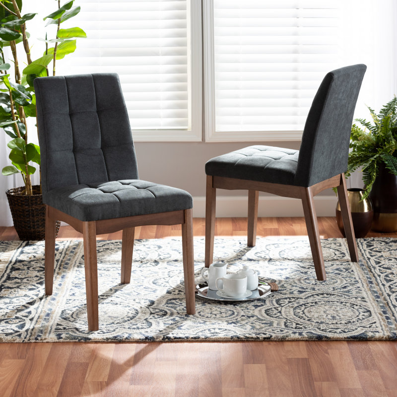 Chaise parsons rembourrée Cedrial, gris