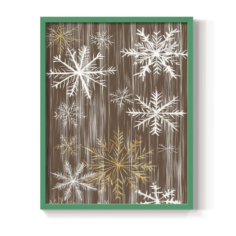 «Christmas Holiday Art XXII», reproduction encadrée - bois massif, Vert, H 11 po x l 9 po