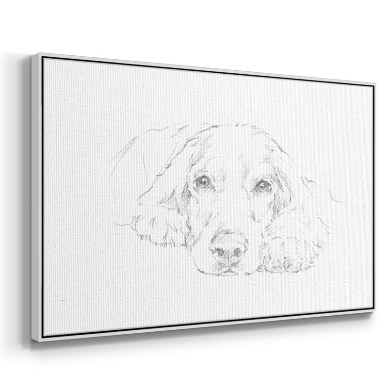 Lazy Dog II, H 17 po x l 25 po x P 2 po, Toile avec cadre blanc, Pas de tapis