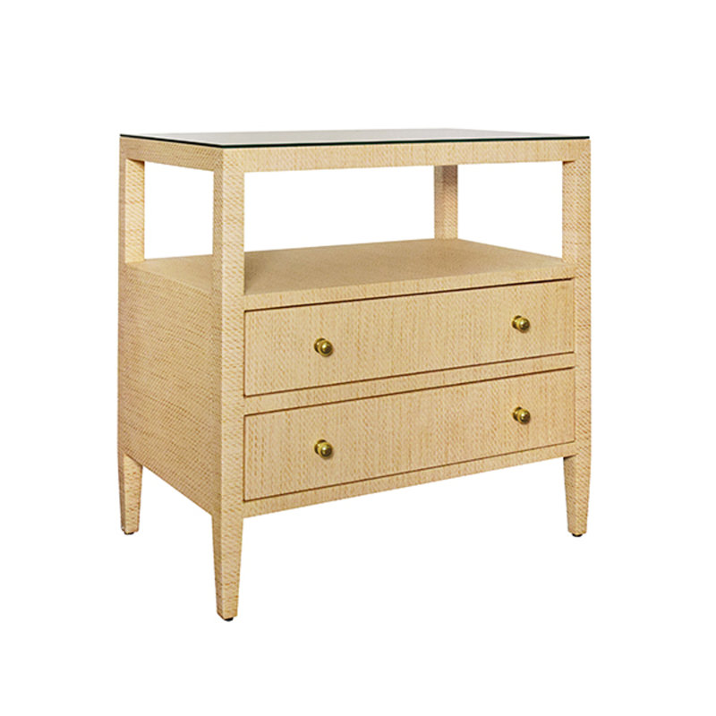 Douglas Glass End Table, Natural