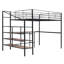 Lit mezzanine double en métal avec bureau et échelle de rangement latérale-113432728