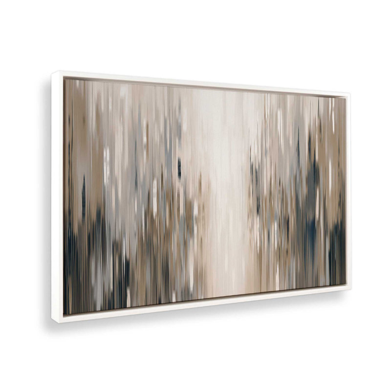 Impression sur toile mélodique en cascade, Cadre flottant blanc opaque, H 32,75 po x l 48,75 po x P 1,75 po