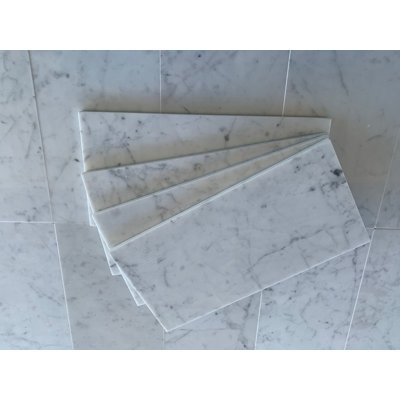 Carrara White Marble 6"x12" Polished Tile