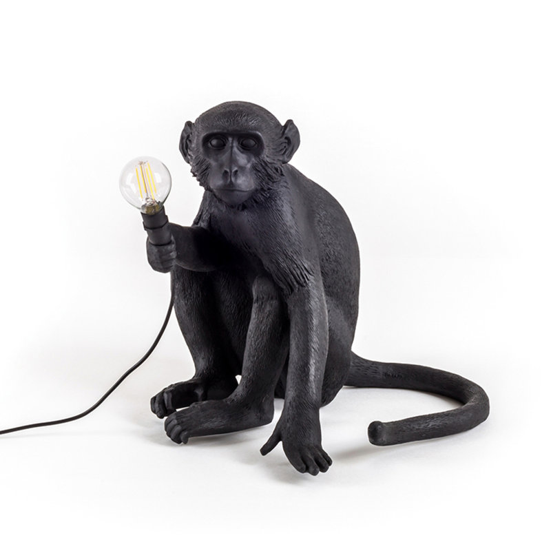 Lampe de table Whimsical Monkey - Figurine décorative pour chambre d'enfant, chambre de bébé et salon (disponible en 2 finitions)