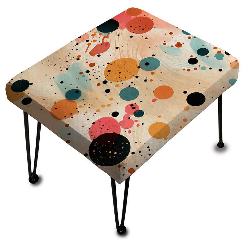 Bohemian Vibes Polka Dots Pattern - Polka Dots Rectangle Ottoman