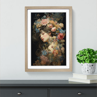 Floral Victorian - Single Picture Frame Print on Wood