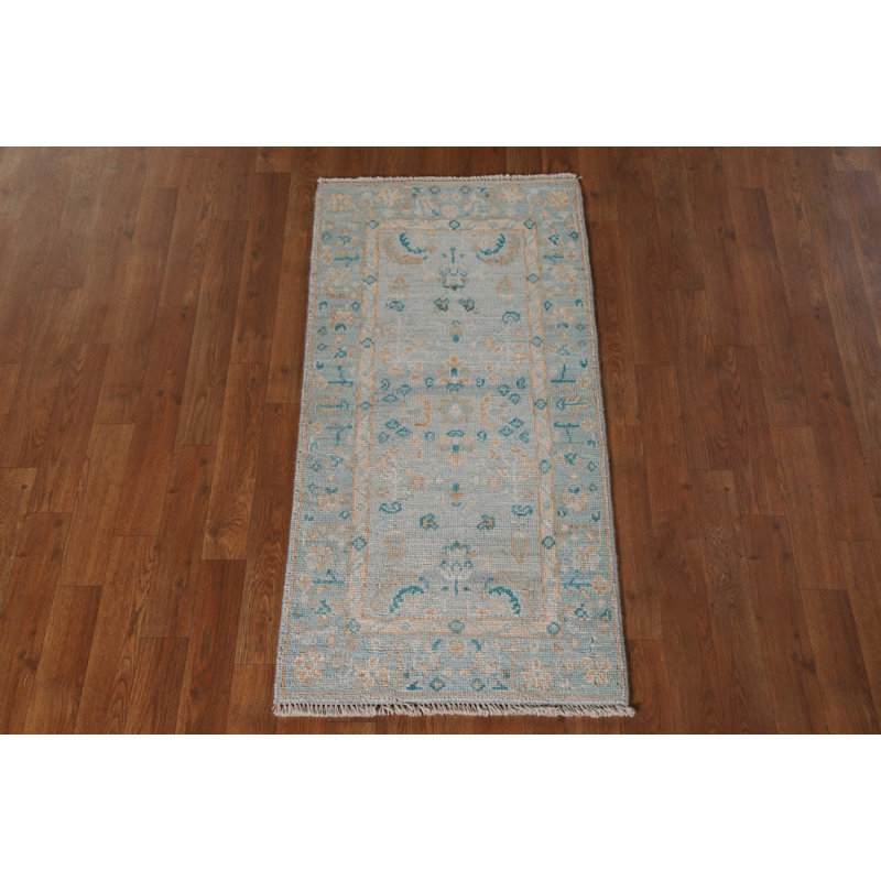 Tapis bleu clair Oushak