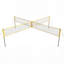 Filet de volley-ball à quatre carrés jaune, hauteur réglable, avec filet en polyéthylène double épaisseur et poteaux en fer de 0,8 mm. Hauteur ajustable de 1,52 m à 2,41 m pour jouer dans le jardin, sur la plage ou la pelouse.