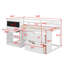 Lit mezzanine bas avec bureau roulant, tablette et tiroirs-665041055
