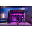 Lit mezzanine Gaming avec bureau et escalier de rangement, lumières DEL et USB, double