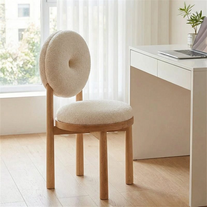 Tabouret décoratif en fer forgé blanc massif