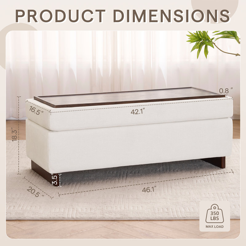 Table basse avec repose-pieds Modern Modern, Beige