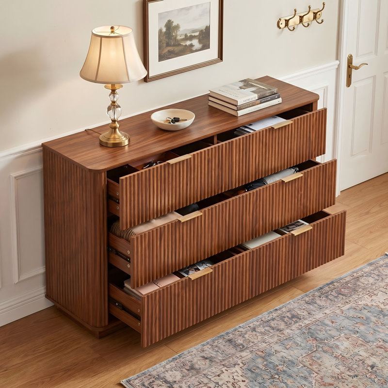 Commode 6 tiroirs Alouette, Noyer