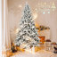 Arbre de Noël floqué avec support en métal-1733558888