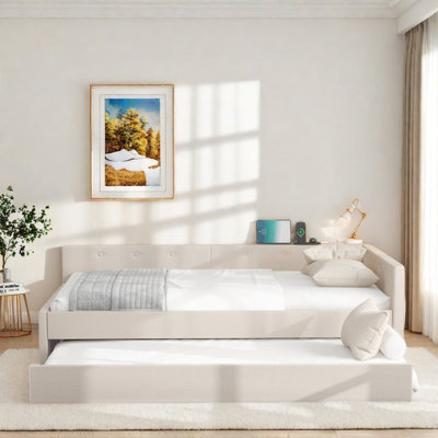 Upholstered Platform Bed With Usb And Trundle by Lark Manor