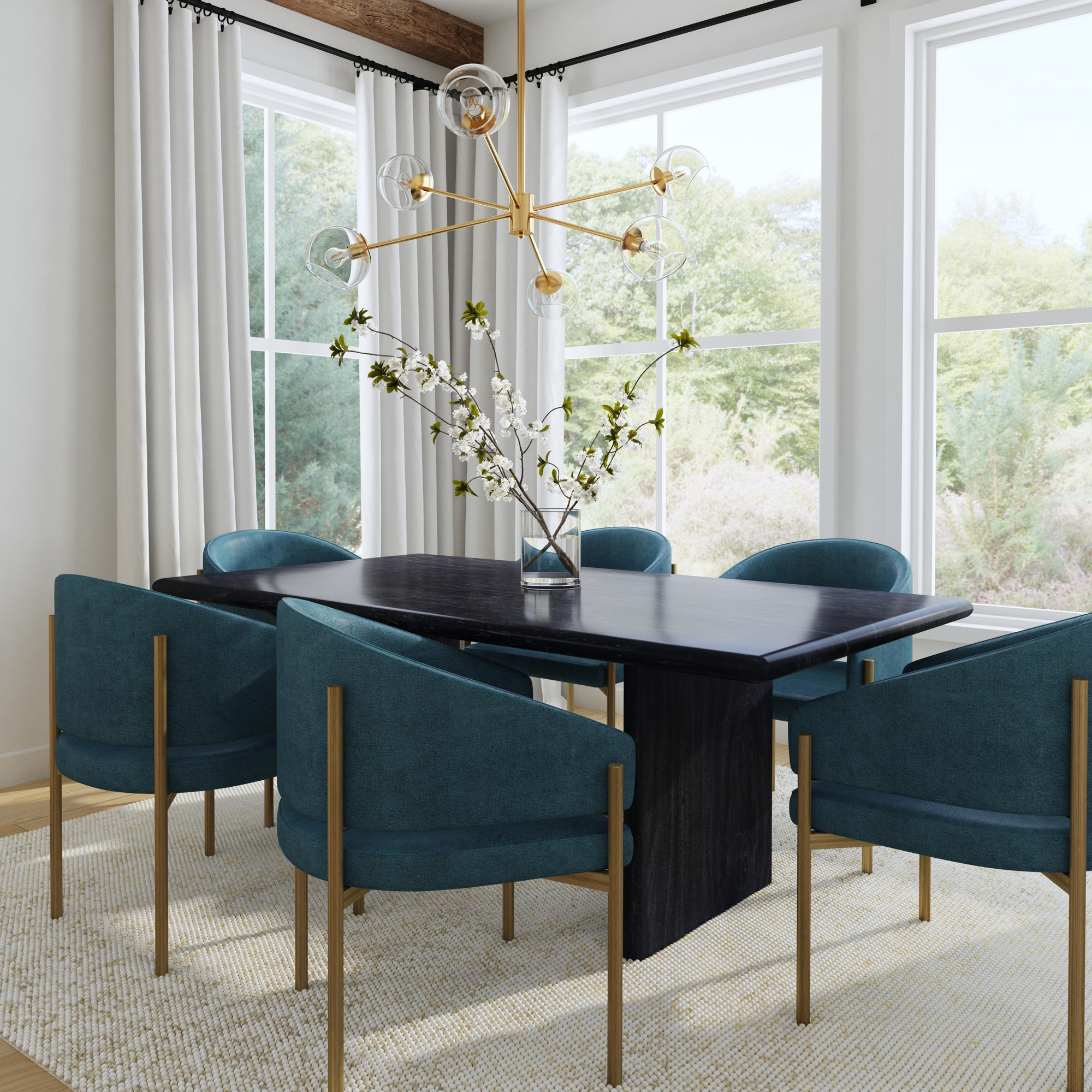 Horizon 74" Dining Table, Black