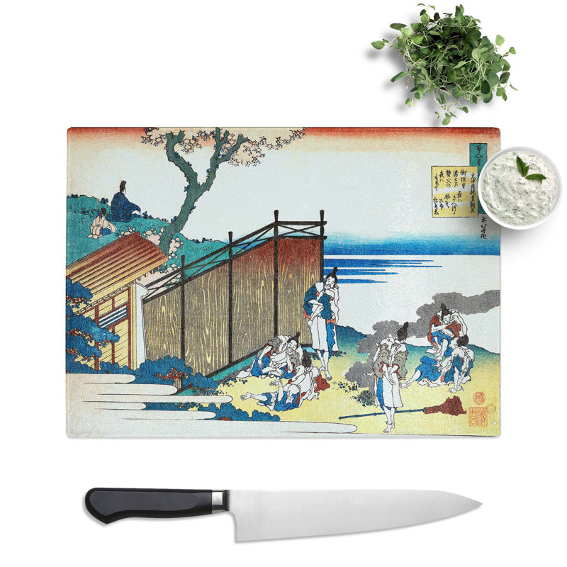 Tempered Glass Resting by Katsushika Hokusai Chopping Board, 39 cm x 28.5 cm