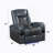 Alair Blue & Black Leather Aire Power Motion Recliner W/Bluetooth, Wireless Charger & Cupholder