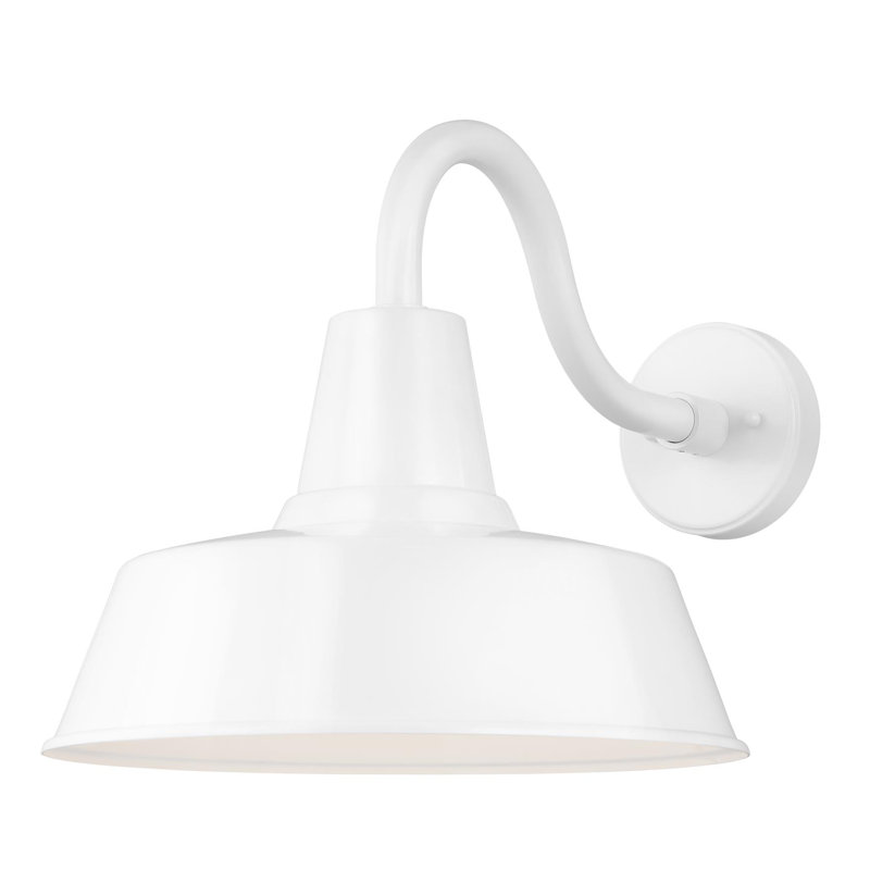 Luminaire de grange d'extérieur Blakeston, H 13,5 po x l 14 po x P 14 po, Non, Blanc