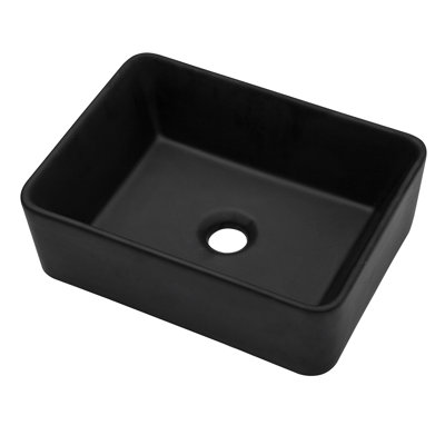 GAWEZA 12'' Ceramic Rectangular Bathroom Sink