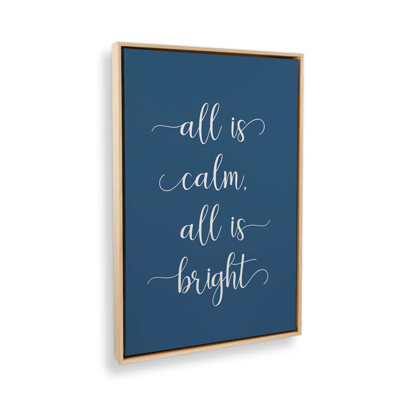 «All is Calm», reproduction d'art sur toile, H 30,75 po x l 20,75 po, Cadre en érable américain