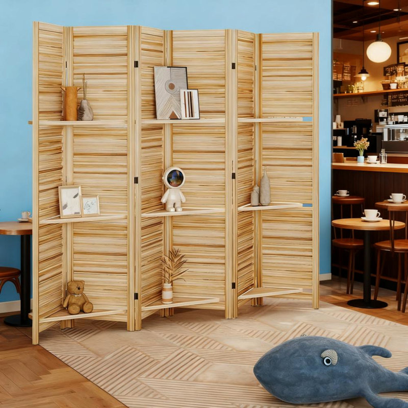 6 Panel Folding Room Divider Screen Privacy Screen Freestanding