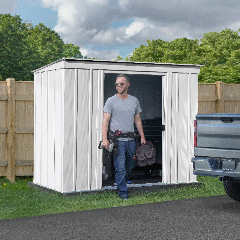 Classic Steel Storage Shed, 6X4, Flute Grey, Flute Gray