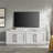 Tillman TV Stand for TVs up to 75" in White with Storage, Adjustable Shelves & Cable Management — Transitional Media Console with Brass Hardware for Living Room-247805621
