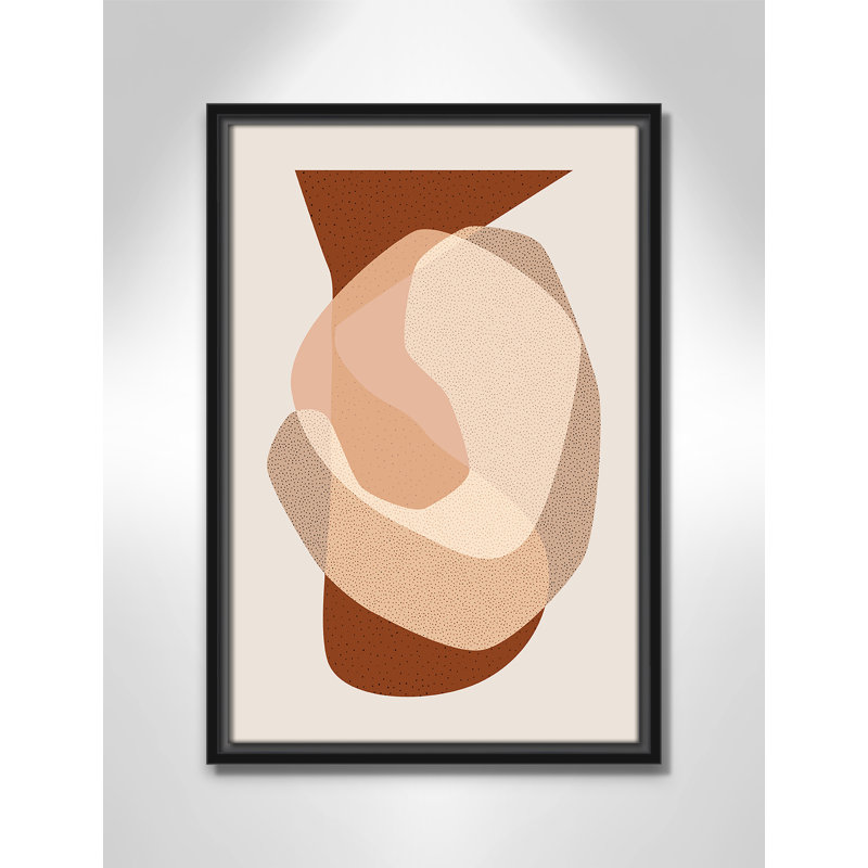 Mid Century Boho " Mid Century Boho 5 ", 19.5" H x 13.5" W x 2" D, Black Framed Canvas