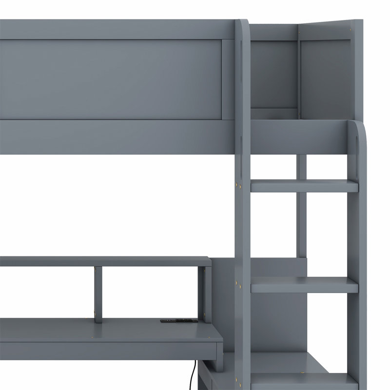 Jaylein Kids Loft Bed with Drawers, Twin