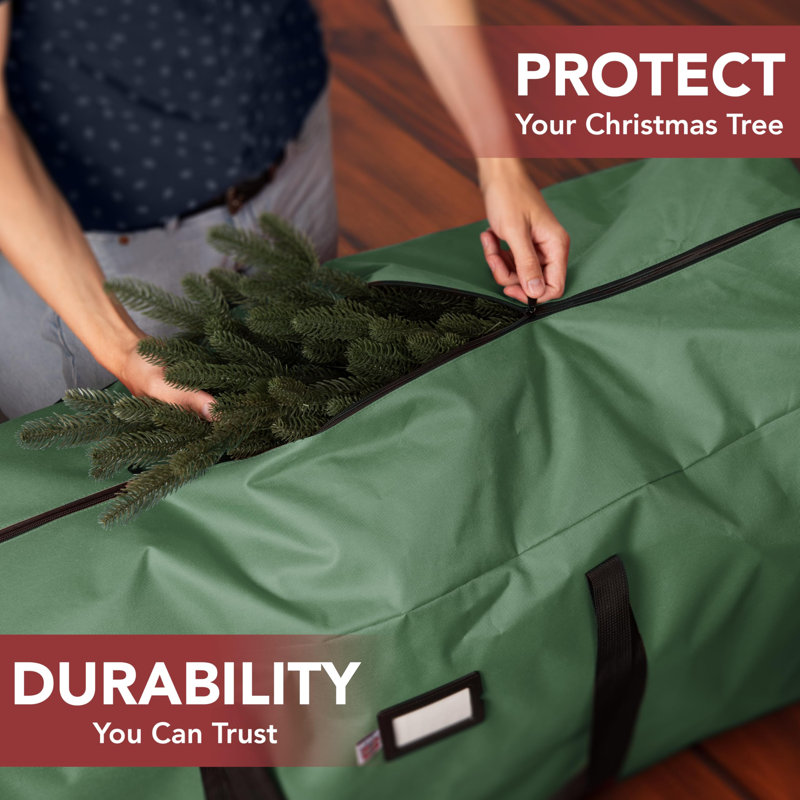 Sac de rangement pour arbre de Noël robuste pour arbres artificiels de 9 pi, boîte d'arbre de Noël imperméable avec roulettes et fermeture à glissière, grand contenant de rangement pour décoration des Fêtes