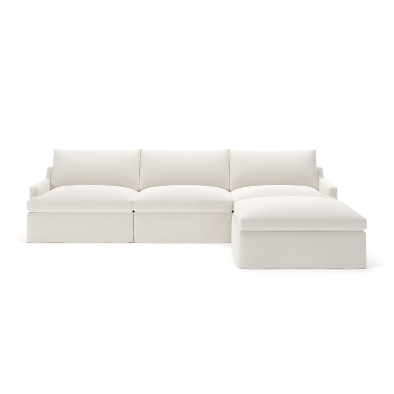 Wrenley Reversible Sectional, Lena Off White Performance Linen Blend