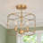 3-Light Drum Cage Frame Semi-Flush Mount Light