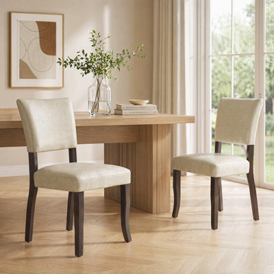  Elmsford Mid Century Modern Dining Chairs with Open Back and  Wood Legs for Dining Room Kitchen Restaurant
