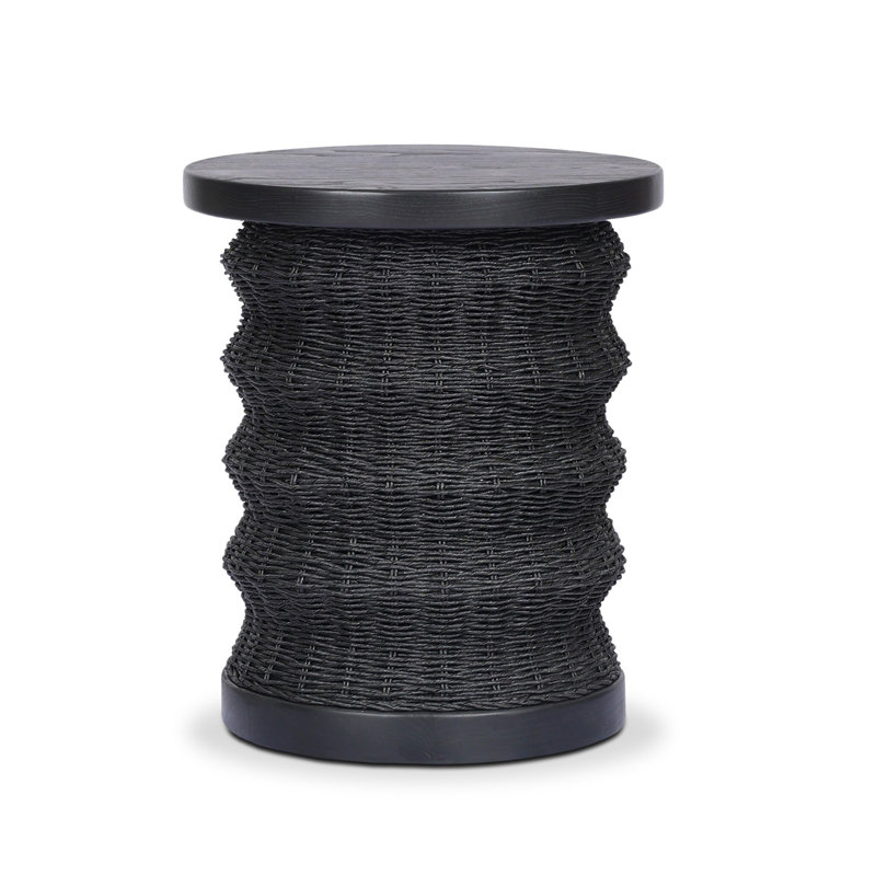 Brailey End Table-Smoked Natural Sungkai, Black Stained Sungkai