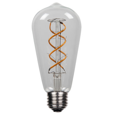 40 Watt Equivalent, ST64 LED, Dimmable Light Bulb, Warm White (2200K) E26 Base