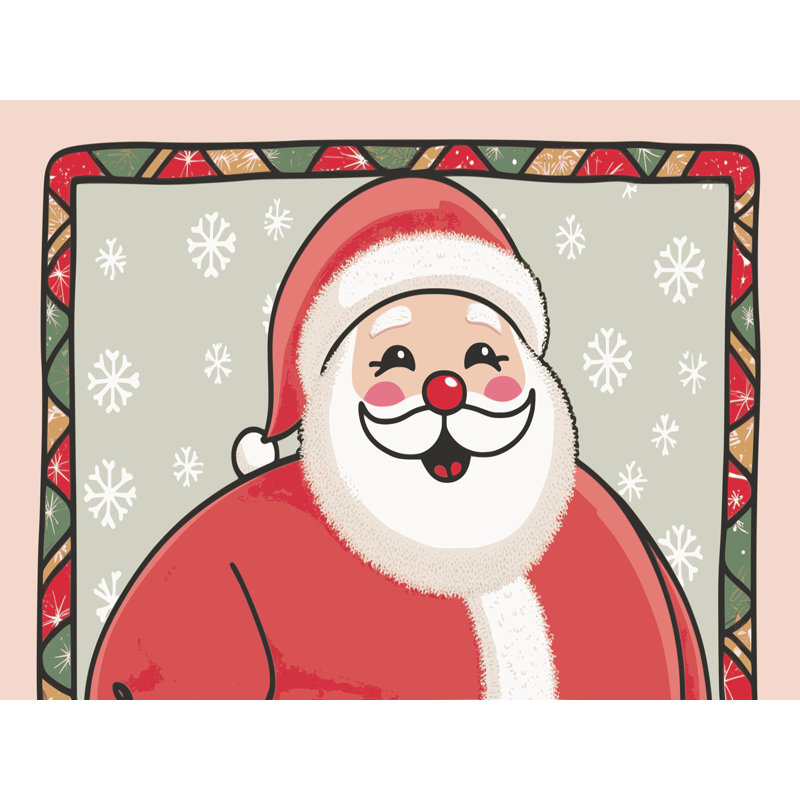 Tapis de vacances d'hiver de Noël lavable The Holiday Aisle®, Rectangulaire 2 pi x 3 pi