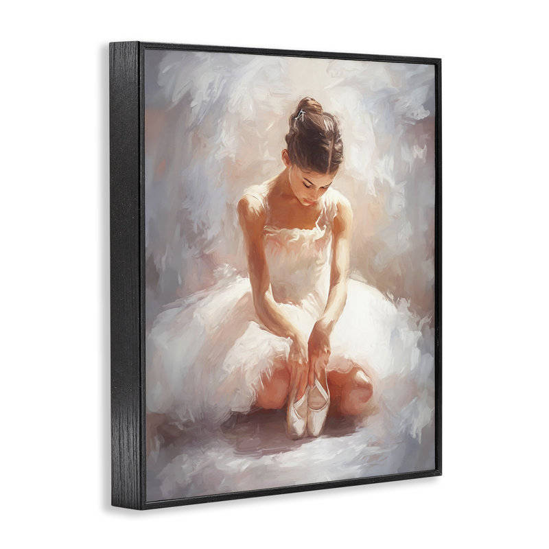 «Serene Ballerina Portrait», estampe numérique par Ramona Murdock, Giclée encadrée noir minuit, H 14 po x l 11 po
