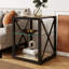 Table de chevet moderne 1 pièce pour chambre à coucher et salon, plateau en panneau de fibres à densité moyenne en bois trempé et en bois naturel, table d'appoint de style industriel-332182491