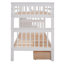 Lit superposé à escalier avec trois tiroirs, idéal pour la chambre à coucher et le dortoir, offrant beaucoup de rangement et un espace de sommeil confortable-1802431147