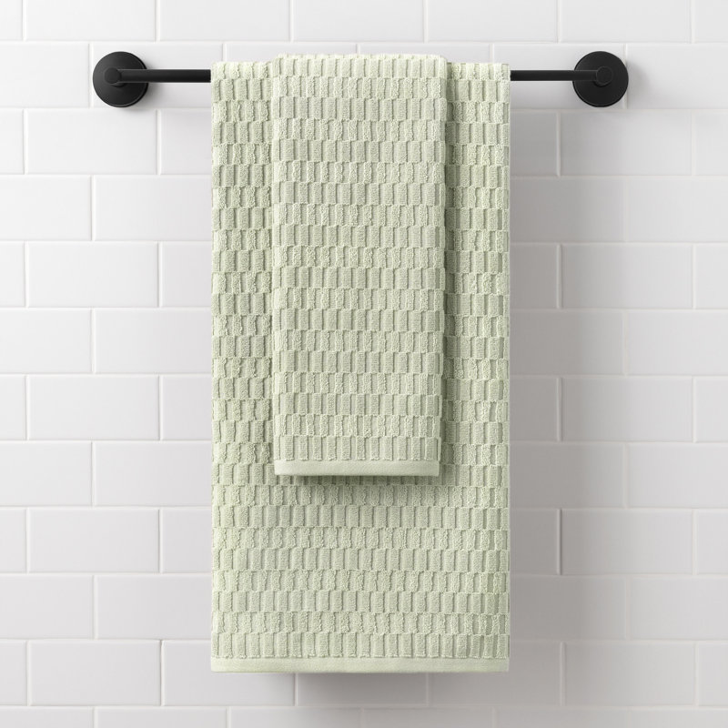 DKNY Metro Tile Quick Dry Bath And Hand Towel 4-Piece Set, Green