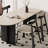 Simple artistic rock slab dining table chair set-111712117