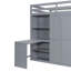 Lit mezzanine avec garde-robe, bureau et tablettes-206848119