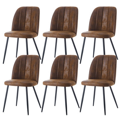 Velvet/Faux Leather Upholstered Modern Armless Dining Chair with Adjustable Feet