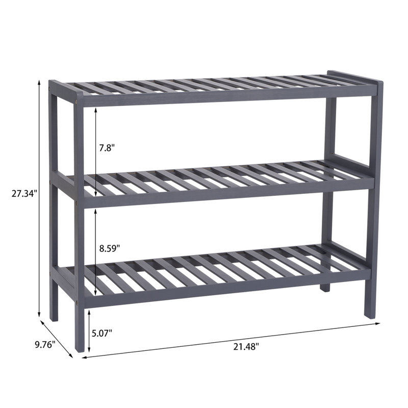 6 Pair Shoe Rack, Grey