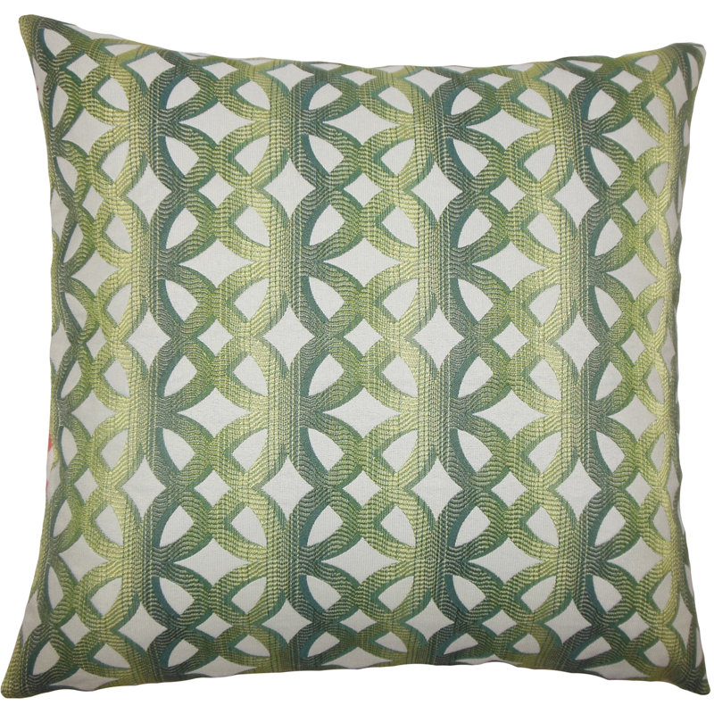 Taie décorative en mélange de coton corail / jade / lilas, Standard, Jade