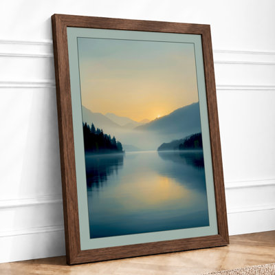 Alpine Lake At Sunrise Scandinavian - Print