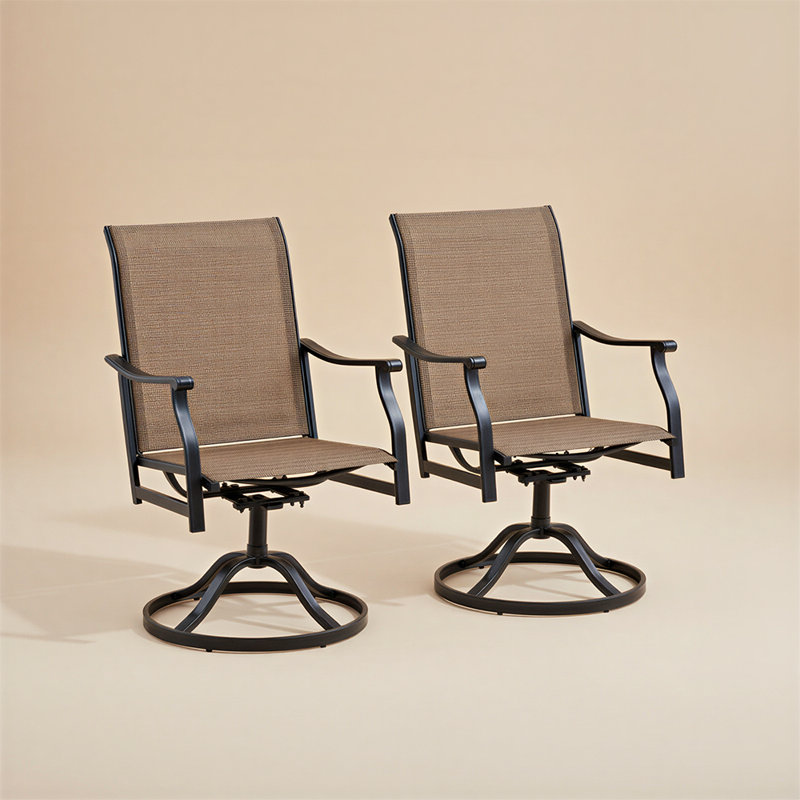 Chaises de patio d'extérieur pivotantes, fauteuils à bascule en filet
