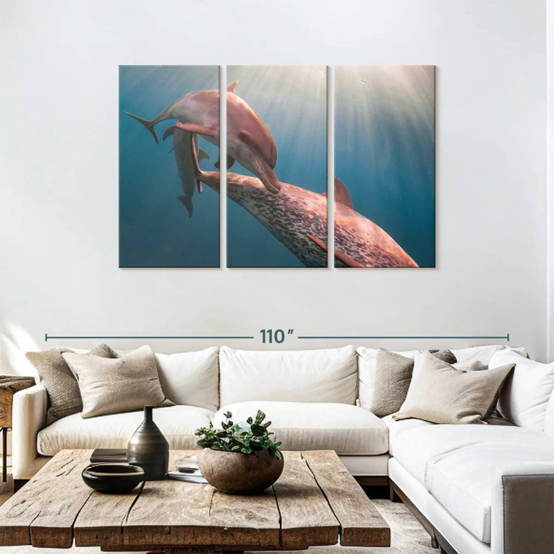 Brampt Amazon River Dolphins, 48" H x 74" W